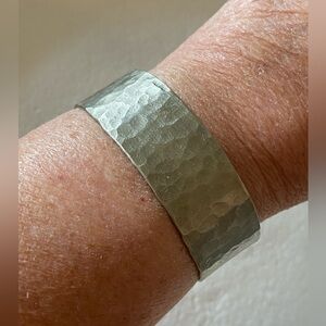 Hammered White Bronze Cuff